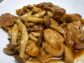 鶏ときのこのしょうが焼き