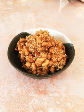 余った福豆で*ピーナツ味噌風