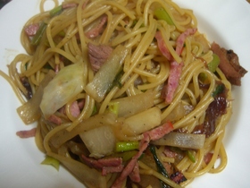 カブラとと野沢菜の和風ペペロンチーノ風