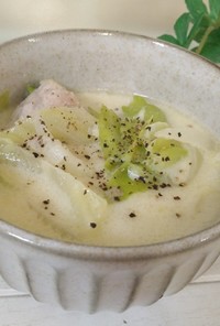 春キャベツと鶏団子の塩麹豆乳スープ