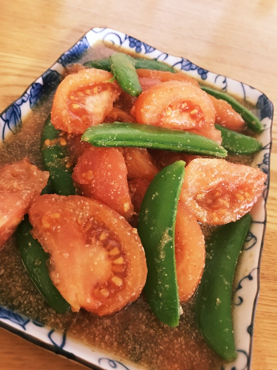 ごま香る☆トマトとスナップの韓国風サラダの画像