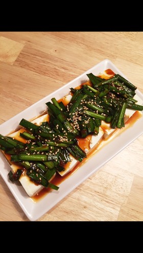ピリ辛にら豆腐!簡単で美味しい♪
