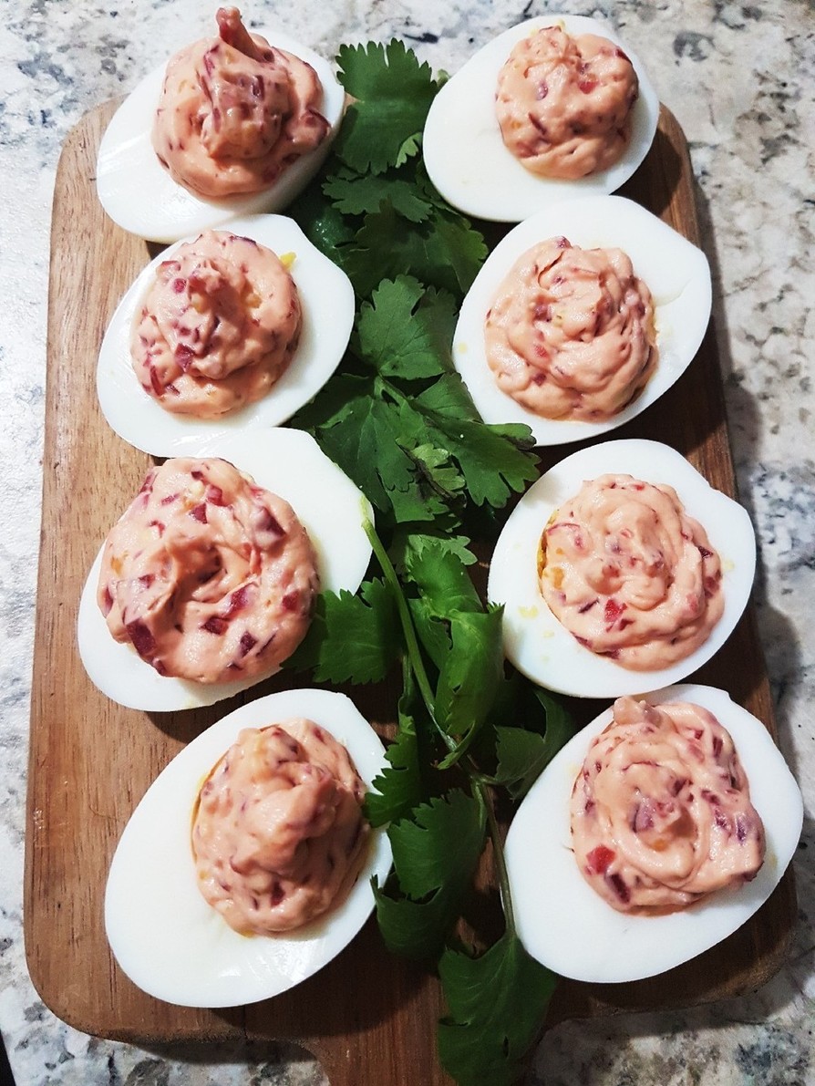 ワカモレのデビルドエッグのレシピ