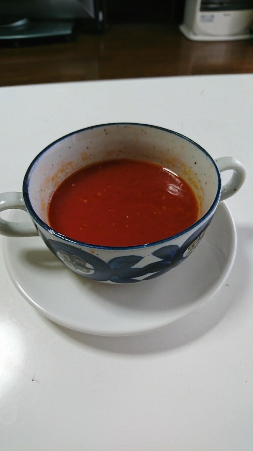 忙しく時間のない朝に  即席トマトスープの画像