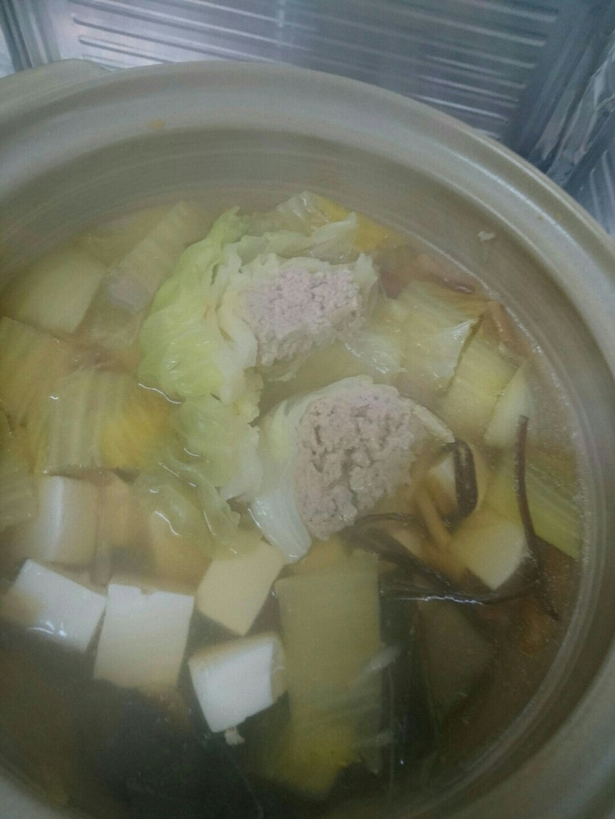 乾物スープ鍋、ロールキャベツとエリンギの画像