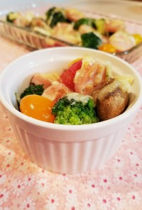 ゴロゴロ野菜と魚ニソのマヨチーズ焼き☆