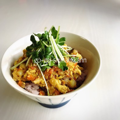 ヘルシー♡カレー味の豆腐丼の写真