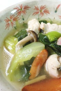 チンゲン菜の生姜スープで風邪予防