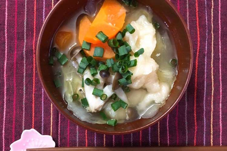 根菜たっぷり モチモチすいとん汁 レシピ 作り方 By まちゃみ ママ クックパッド 簡単おいしいみんなのレシピが352万品