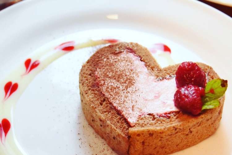 ラズベリーココアハートロールケーキ レシピ 作り方 By ふじたかな クックパッド 簡単おいしいみんなのレシピが355万品
