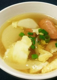 簡単！美味！蕪ウインナー玉ねぎの卵スープ