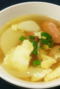 簡単！美味！蕪ウインナー玉ねぎの卵スープ