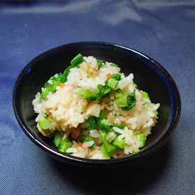 菜の花とホタテのご飯
