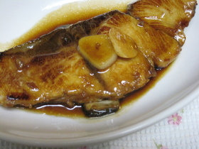 ぶりのにんにく風味~照り焼き♪