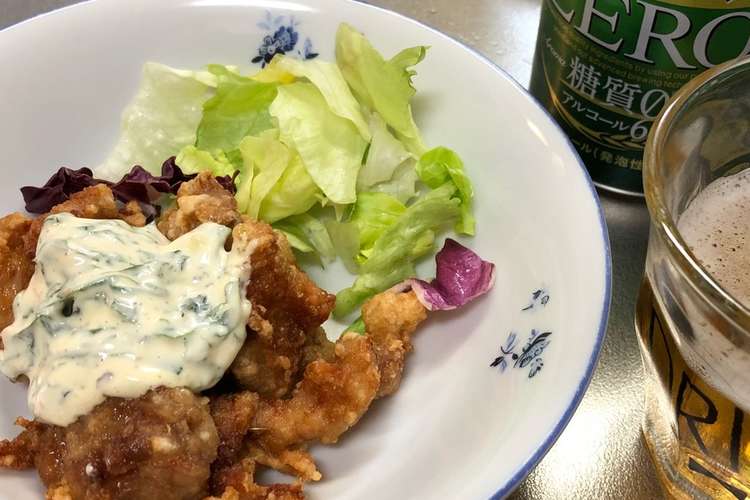 ビールが進む からあげ梅しそマヨネーズ レシピ 作り方 By つまみりょうたろう クックパッド