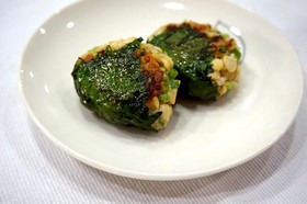 鶏胸肉と大豆の大葉はさみ焼き