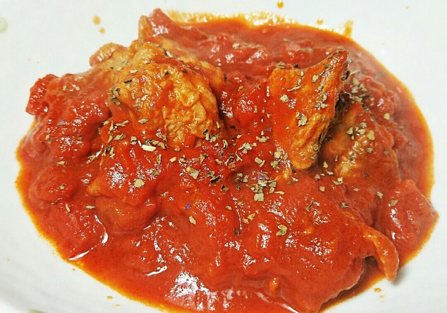 鶏もも肉とトマトの簡単煮の画像
