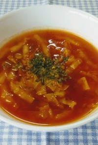 ミートソースと葉野菜のスープ