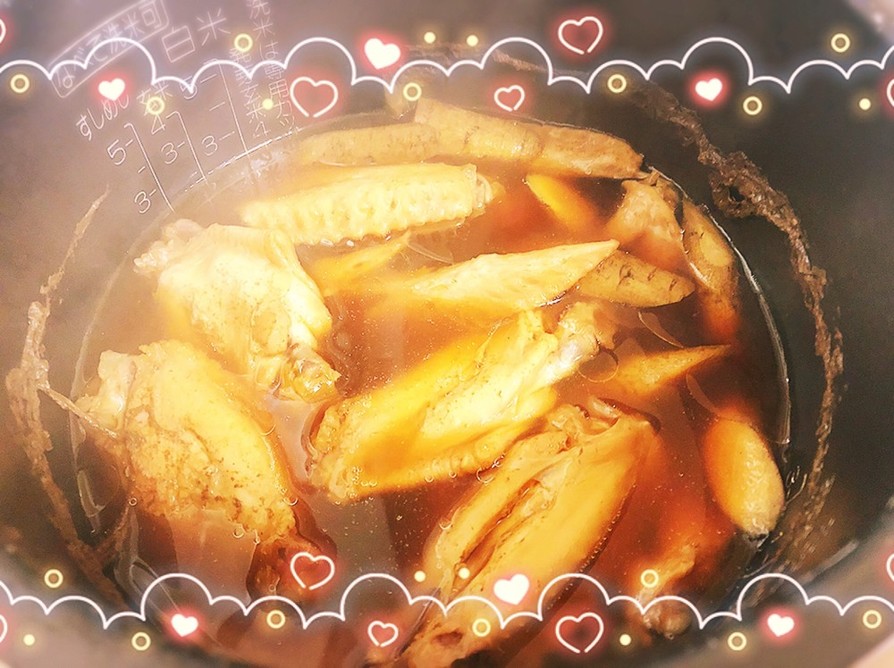 超簡単炊飯器で鶏手羽先煮の画像