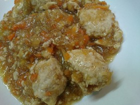鶏団子の甘酢あんかけ