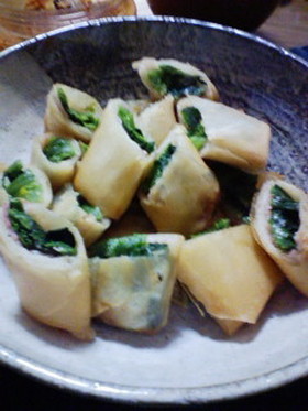 ほうれん草とベーコンの春巻き揚げ