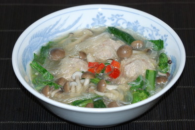 海老と生姜の肉だんご春雨スープ♪の写真