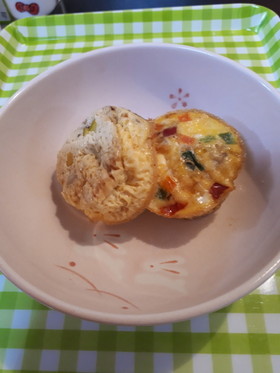 マフィン型でスパニッシュオムレツ