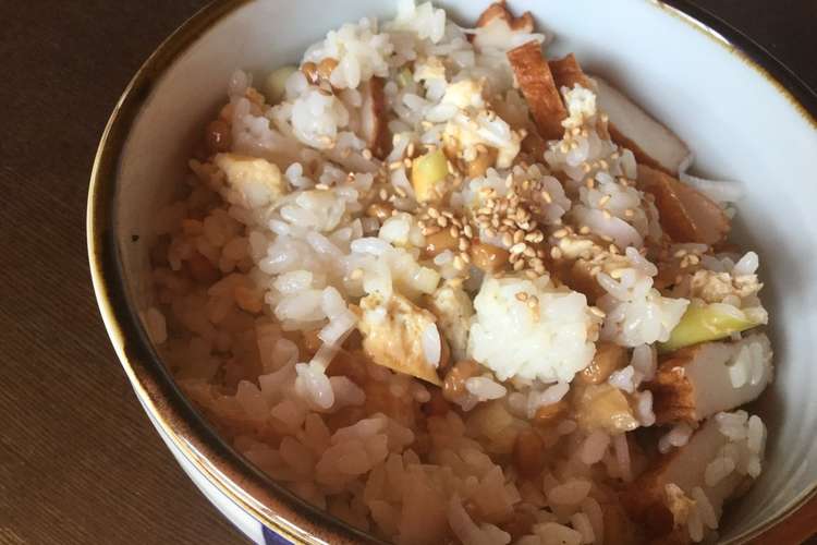 たっぷりネギの納豆卵丼 さつま揚げ入り レシピ 作り方 By まめこぞう クックパッド