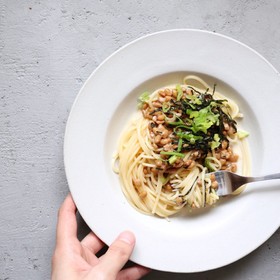 ランチに最適!絶品!納豆クリームパスタ