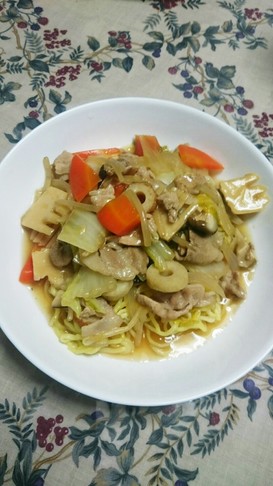 豚肉とたっぷり白菜のあんかけ焼きそば☆