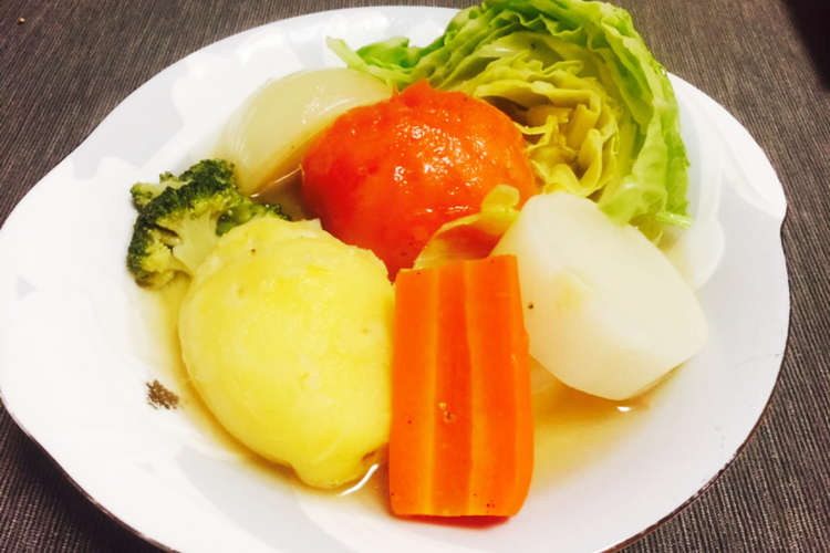 冷凍とチンで時短 丸ごと野菜の和風ポトフ レシピ 作り方 By Theゆうき食堂 クックパッド 簡単おいしいみんなのレシピが355万品