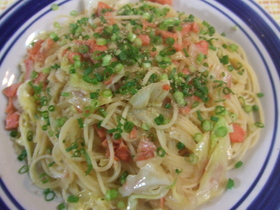 鮭とキャベツのあっさり旨パスタ