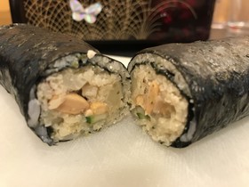 カリフラワーライスだけで低糖質納豆巻き☆
