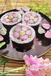 ひな祭りやお祝いに✿桃の飾り巻き寿司✿