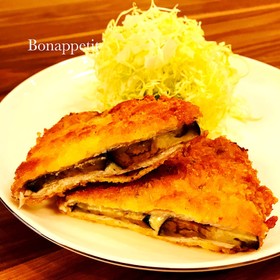 ナスとチーズの豚肉ロースかつ