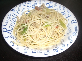 レタスとしめじのスパゲッティー
