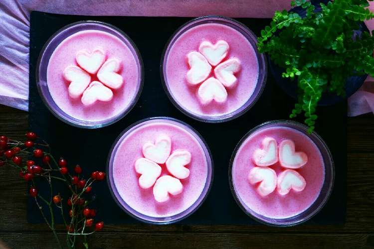 かわいいピンクのミルクプリン レシピ 作り方 By いるかのしっぽ237 クックパッド 簡単おいしいみんなのレシピが355万品