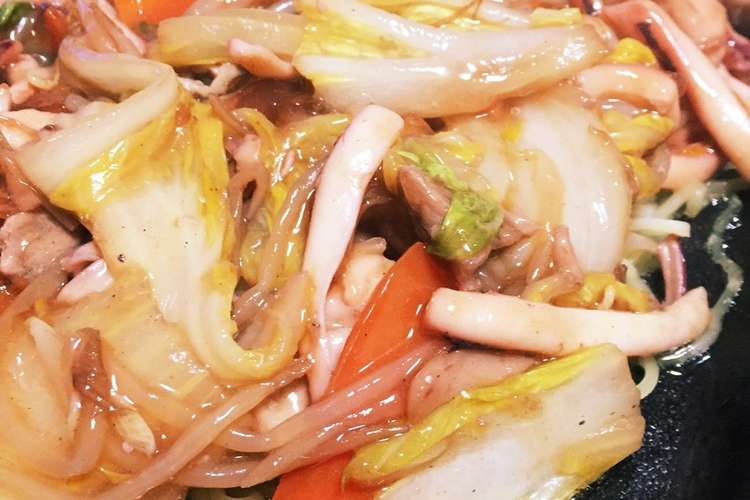 チャーメン あんかけ焼きそば レシピ 作り方 By かなちょろ25 クックパッド
