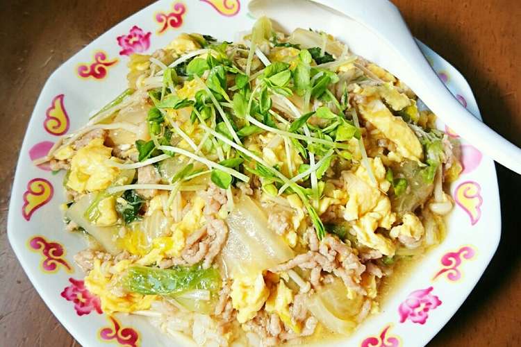 白菜と豚ひき肉の中華風あんかけ丼 レシピ 作り方 By チャーミーリボン クックパッド