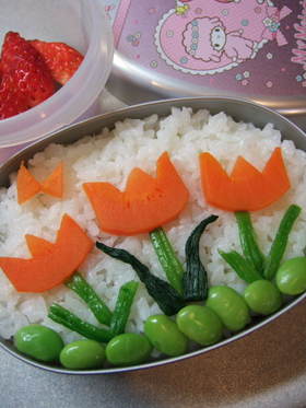 カレー入り☆自由に♪お絵描き弁当