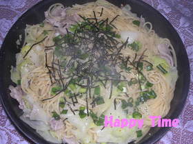 簡単☆キャベツと豚肉のヘルシーなパスタ