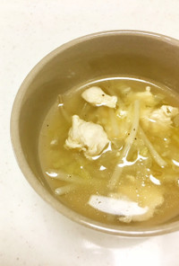 白菜とささ身の塩レモンスープ