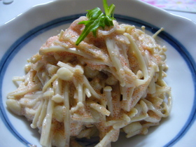 居酒屋つきだし風レンジでエノキ明太♪