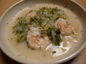 白菜たっぷり♪海老と白菜の豆乳煮