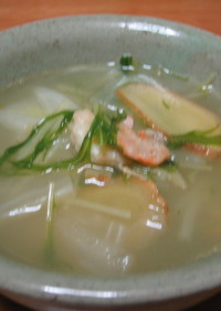 大根と干し海老の生姜スープ
