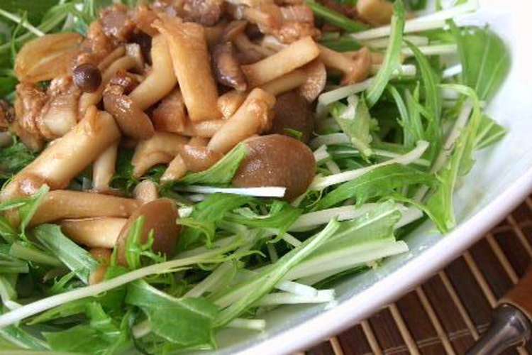 水菜サラダ キノコのさっぱりドレッシング レシピ 作り方 By はっちゅん クックパッド 簡単おいしいみんなのレシピが372万品