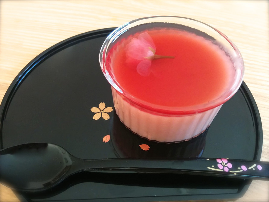 桜の甘酒ゼリーの画像