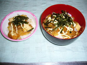 マヨから丼☆ めんつゆでからあげリメイク