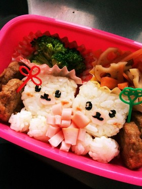 幼稚園の遠足に…Wクマさん弁当♡