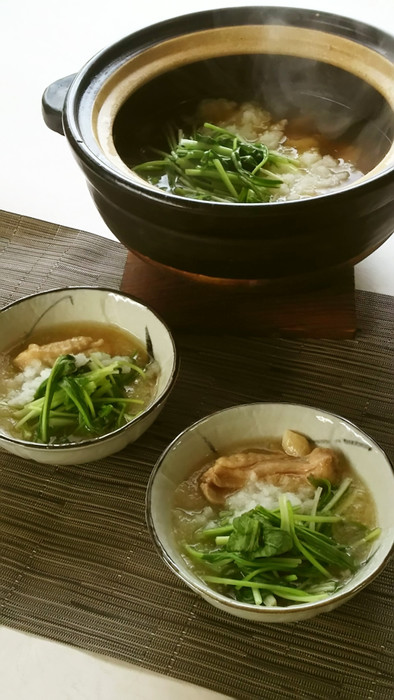 京壬生菜と鶏肉のおろし煮の写真